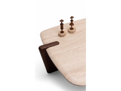 960 - 961 Walnut Travertine Set Of 2