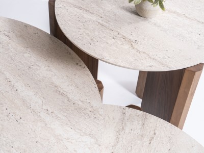 720 Walnut Travertine Set Of 3