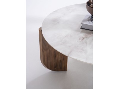 720 Walnut White Marble Set Of 3