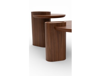 695 - 696 Walnut Travertine Set Of 2