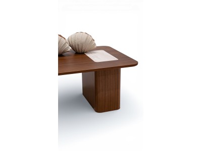 690 - 691 Walnut Travertine Set Of 2