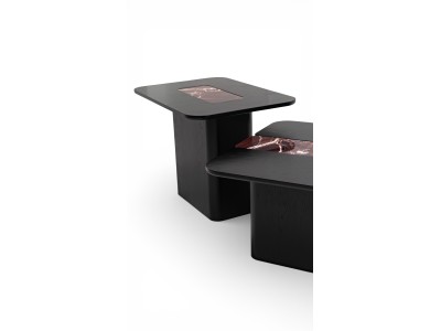 690 - 691 Black Oak Cherry Marble Set Of 2