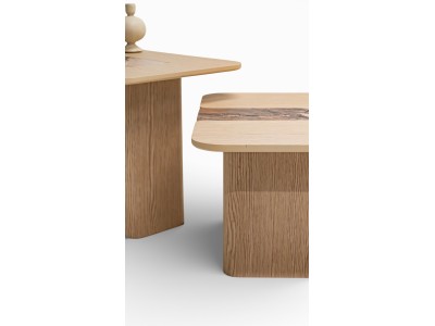 690 - 691 Light Oak Gaia Marble Set Of 2