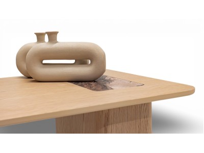 690 - 691 Light Oak Gaia Marble Set Of 2