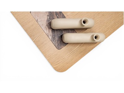 690 - 691 Light Oak Gaia Marble Set Of 2