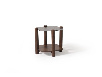 974 - 975 Walnut Bronze Fusion Glass Set Of 2