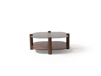 974 - 975 Walnut Bronze Fusion Glass Set Of 2