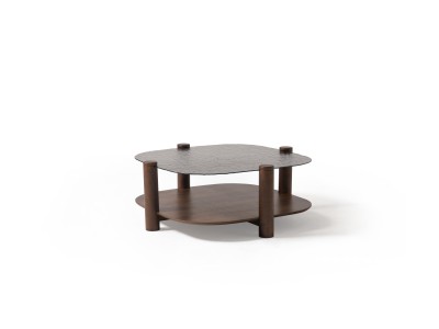 974 - 975 Walnut Bronze Fusion Glass Set Of 2