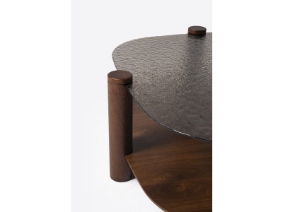 974 - 975 Walnut Bronze Fusion Glass Set Of 2