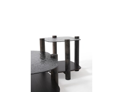 974 - 975 Van Gogh Smoked Fusion Glass Set Of 2