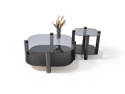 974 - 975 Van Gogh Smoked  Glass Set Of 2