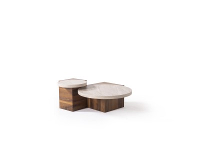 972 - 973 Travertine Walnut Set Of 2