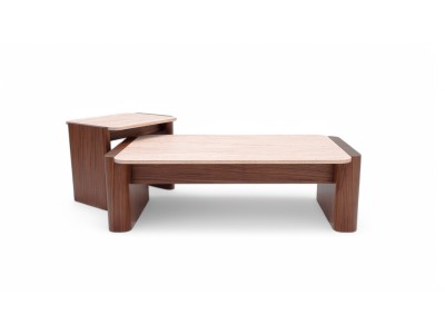 668 - 669 Walnut Travertine Set Of 2