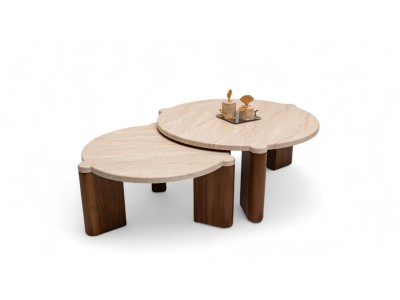 483 Walnut Travertine Set Of 2