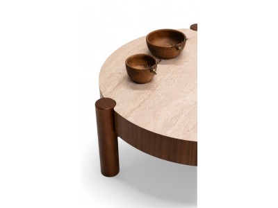 670 - 671 Walnut Travertine Set Of 2