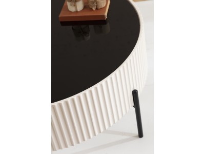 459 Cream Black Glass Set Of 2