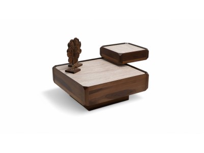 605 - 305 Walnut Travertine Set Of 2