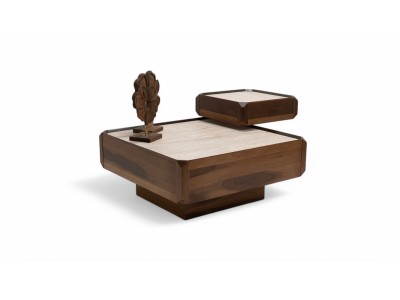 605 - 305 Walnut Travertine Set Of 2