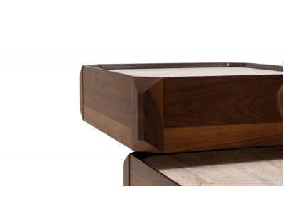 605 - 305 Walnut Travertine Set Of 2