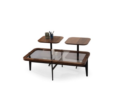 658 - 659 Walnut Bronze Glass Set Of 3