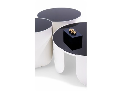 888 Moonstone Black Glass Set Of 3