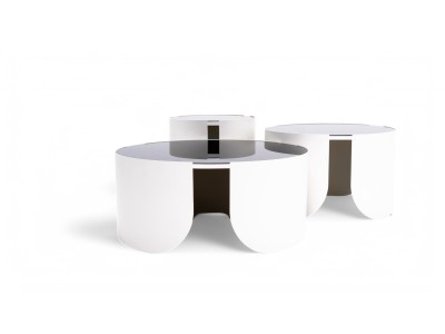 888 Moonstone Black Glass Set Of 3