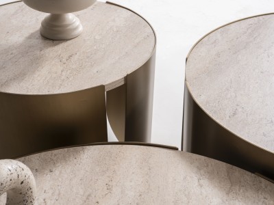 888 Patina Gold Travertine Set Of 3