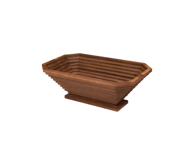 128 - 318 Walnut Clear Glass Set Of 2