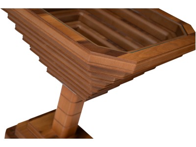 128 - 318 Walnut Clear Glass Set Of 2