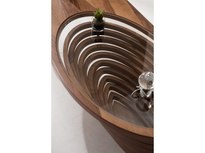 033 Walnut Tempered Glass