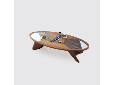 139 - 313 Walnut Clear Glass Set Of 2