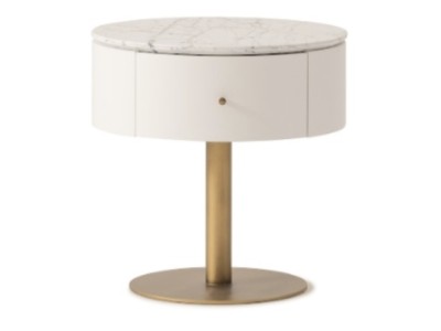 SOHO LACQUER NIGHT STAND WITH METAL LEGS