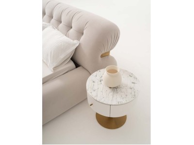 SOHO LACQUER NIGHT STAND WITH METAL LEGS