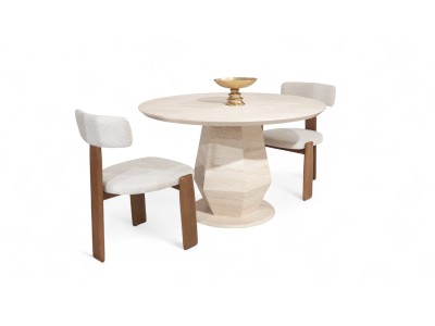 095 Travertine Dining Table
